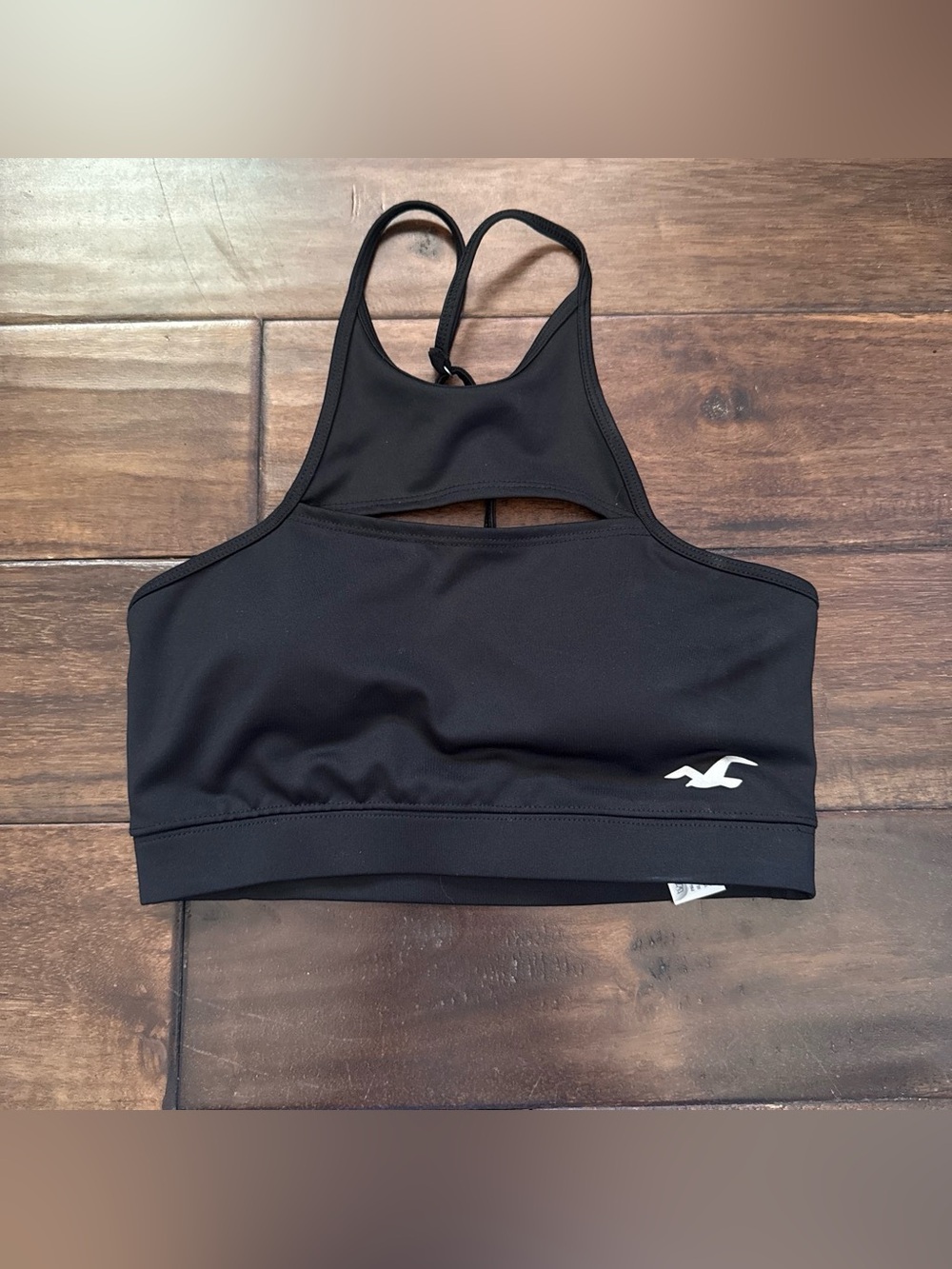 Hollister Black High-Neck Racerback Sports Bralette